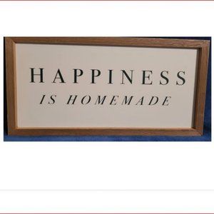 "HAPPINESS IS HOMEMADE" Wooden framed wall sign